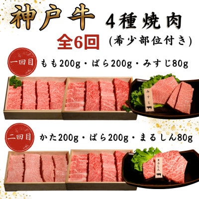 【毎月定期便】神戸牛王道焼肉定期便全6回