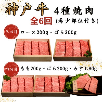 【毎月定期便】神戸牛王道焼肉定期便全6回