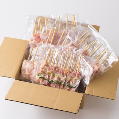 焼き鳥セット おまかせ5種盛り合わせ(もも・ももねぎ・生皮・ハラミなど)50本