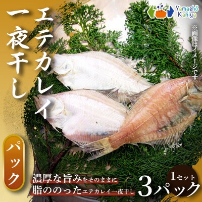 【旨み引き立つ】一夜干し　エテカレイ　3パック 1セット