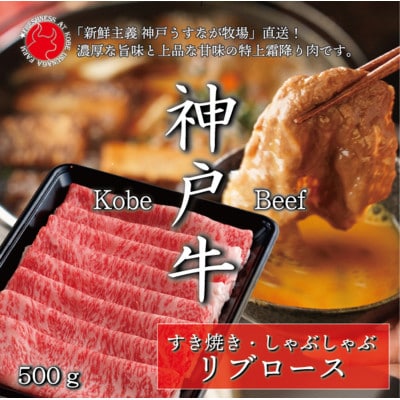 神戸牛リブローススライス 500g【うすなが牧場】FU001