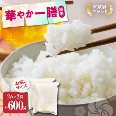 お試し!令和8年産〈先行受付〉9月より順次発送【蛇紋岩ブランド　華やか一膳】計600g(2合×2袋)