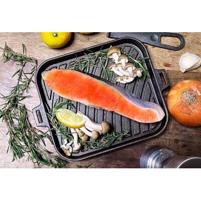 会炉鉄板　平角プレート18　ハンドル付(1人用鍋)