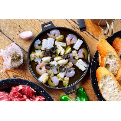 会炉鉄板　丸形プレート16　ハンドル付(1人用鍋)