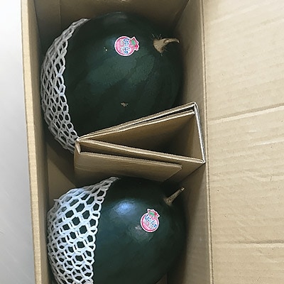 黒小玉スイカ「ひとりじめBonBon」 4Lサイズ以上2玉入り