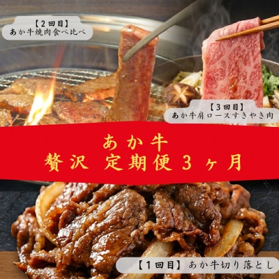 【毎月定期便】あか牛 贅沢 定期便【3か月】全3回