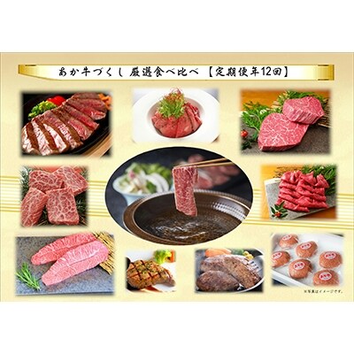 2022年5月発送開始『定期便』あか牛づくし厳選食べ比べ(益城町)全12回
