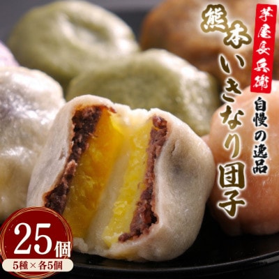 芋屋長兵衛自慢の逸品 熊本いきなり団子(5種) 25個セット(各80g)