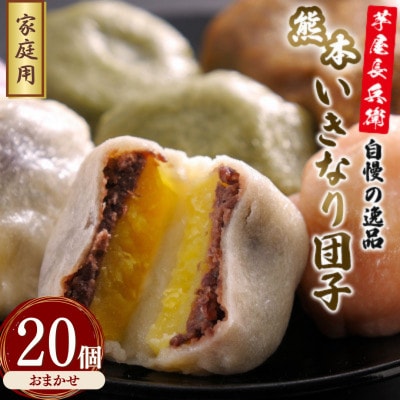 【家庭用】芋屋長兵衛自慢の逸品　熊本いきなり団子(訳あり)(5種) 20個セット