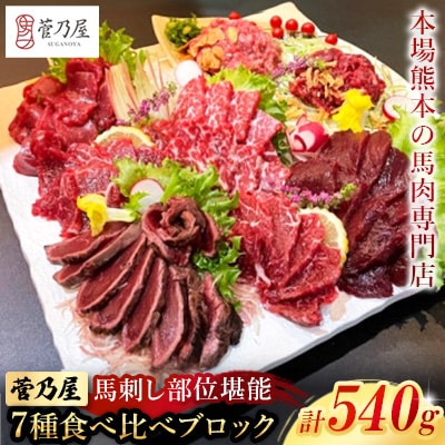 馬刺し部位堪能7種食べ比べブロック(益城町)