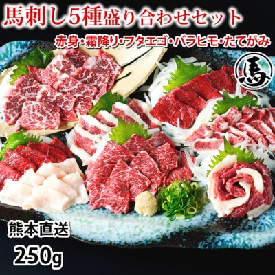 馬刺し 5種 盛り合わせセット 250g 熊本直送(益城町)