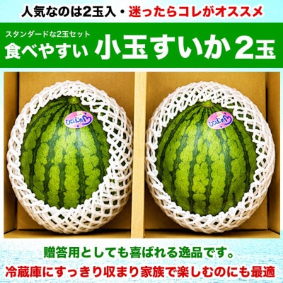 小玉すいか 2玉入り 3Lサイズ 約3kg以上(益城町)