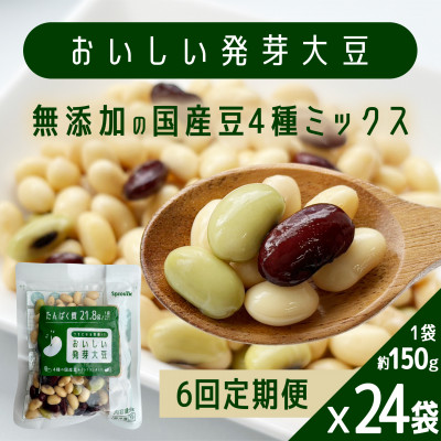 【毎月定期便】おいしい発芽大豆 約150g×24袋全6回