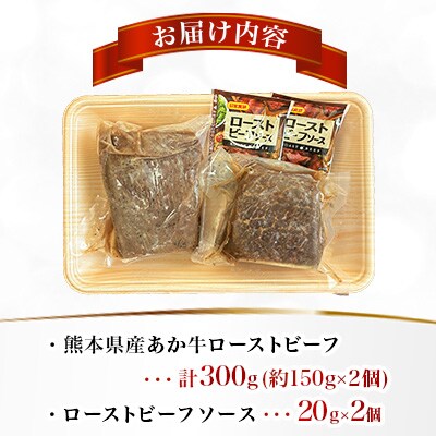 熊本県産 あか牛ローストビーフ 合計300g(益城町)