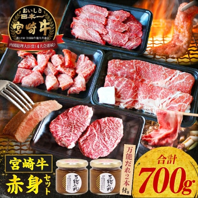 宮崎牛 赤身4種セット700g 万能だれ付き