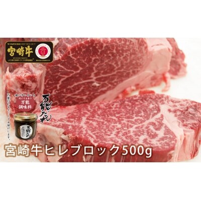 宮崎牛 ヒレブロック500g 万能だれ付き