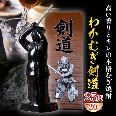 【麦焼酎】くせがなくマイルドな味わい わかむぎ剣道 720ml 25度 剣道ボトル