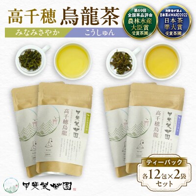 高千穂烏龍(ティーパック)2種4袋セット みなみさやか12包×2袋&こうしゅん12包×2袋