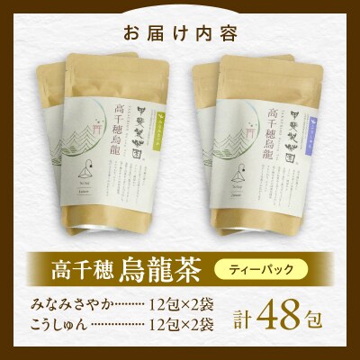 高千穂烏龍(ティーパック)2種4袋セット みなみさやか12包×2袋&こうしゅん12包×2袋