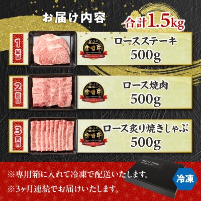 【3か月定期便】宮崎牛ロース定期便