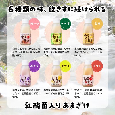 乳酸菌入りあまざけ ちほまろ 150g 12本【プレーン へべす 玄米 キウイ トマト ブドウ】