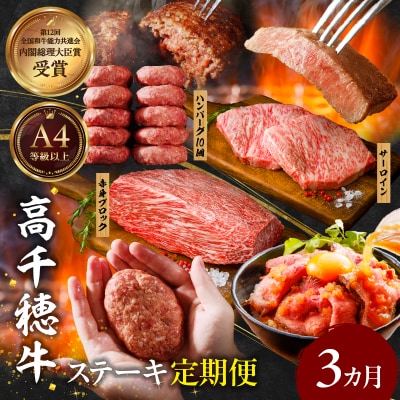 【3か月定期便】 高千穂牛ステーキ定期便