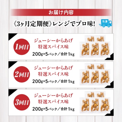 【3か月定期便】レンジでプロ味!からあげ3か月定期便