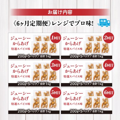 【6か月定期便】レンジでプロ味!からあげ6か月定期便