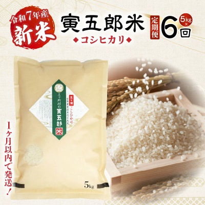 【6か月定期便】【令和7年産 新米】三ヶ所米の寅五郎米コシヒカリ 30kg(5kg×1個 全6回)