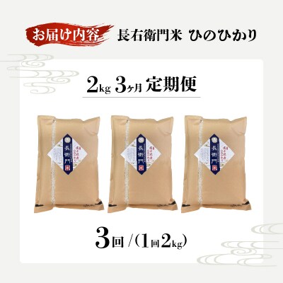 【3か月定期便】《令和7年産新米》13代目甲斐長衛門が選び抜いた高千穂産ひのひかり長衛門米2㎏×3回
