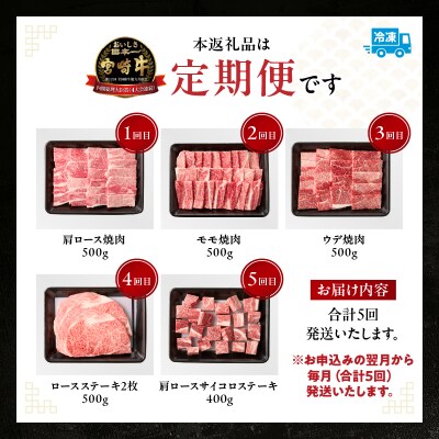 【5か月定期便】宮崎牛焼肉定期便