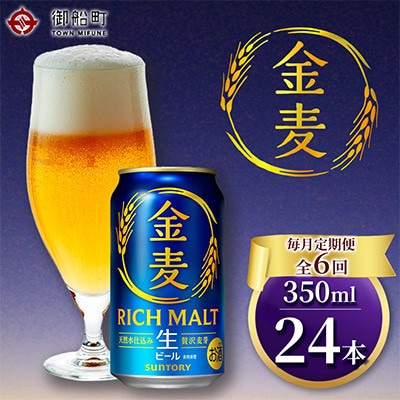 【毎月定期便】【代替品送付対応中】「金麦」生ビール350ml×1ケース(24本入)全6回