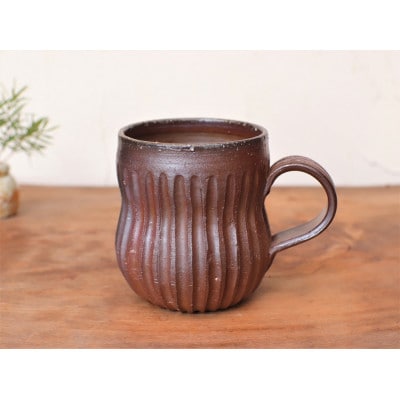 備前焼 コーヒーカップ(鎬)　c11-036