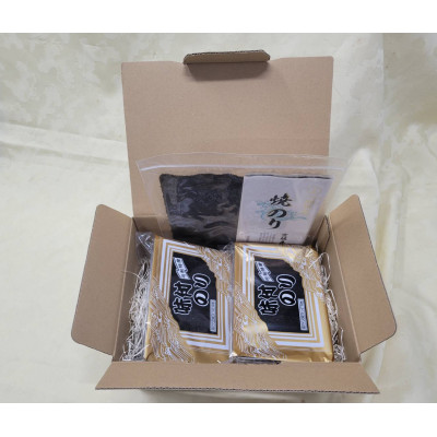 弓削特産　味付のり　8つ切160枚×2パック、焼のり(板のり)10枚入　