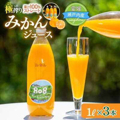 愛媛　ブルーレモンファームのごくしぼりみかんジュース　1L　3本