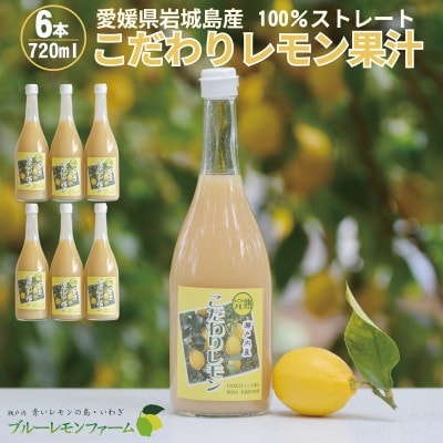 愛媛　ブルーレモンファームのレモン果汁　720ml×6本セット