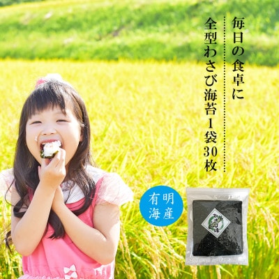 有明海産　わさび海苔　30枚(玉名市)