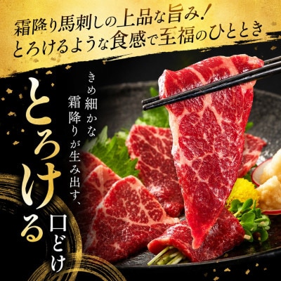 熊本国産　特選霜降り　馬刺しブロック 100g　専用タレ付(玉名市)