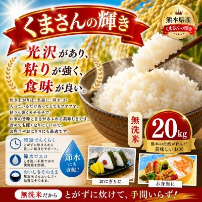 【熊本県産】 くまさんの輝き 無洗米 20kg