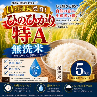 【熊本県産】 ひのひかり 無洗米 5kg