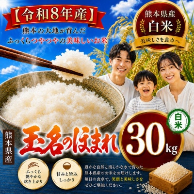 【令和8年産】熊本県産　玉名のほまれ 白米 30kg