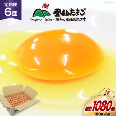 【毎月定期便】雲仙たまごMサイズ 180個(170個+割れ補償10個入り)全6回