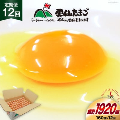 【毎月定期便】雲仙たまごLサイズ 160個(150個+割れ補償10個入り)全12回
