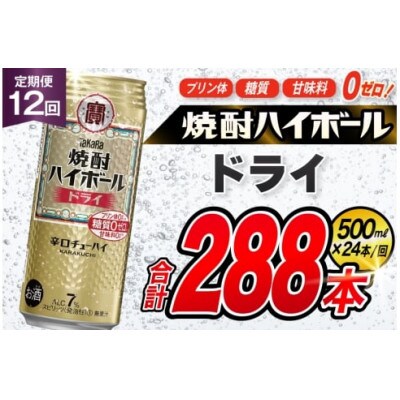 【毎月定期便】タカラ「焼酎ハイボール」<ドライ>　500ml　24本入　SAJ388　全12回