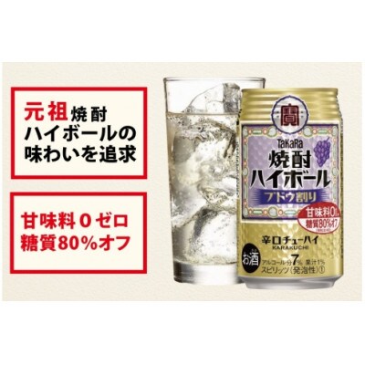 【毎月定期便】タカラ「焼酎ハイボール」<ブドウ割り>　500ml　24本入　SAJ399　全6回