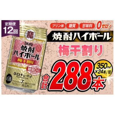 【毎月定期便】タカラ「焼酎ハイボール」<梅干し割り>　350ml　24本入　SAJ364　全12回