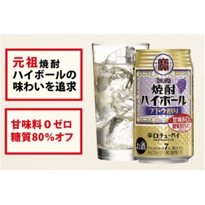 【毎月定期便】タカラ「焼酎ハイボール」<ブドウ割り>　350ml　24本入　SAJ348　全6回