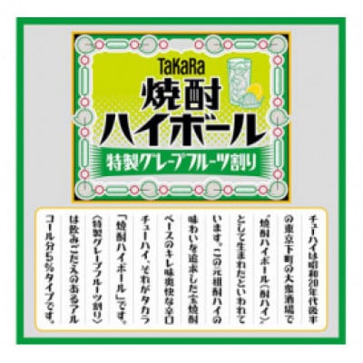 【毎月定期便】「焼酎ハイボール」5%〈特製グレープフルーツ割り〉500ml24本　SAJ429全6回