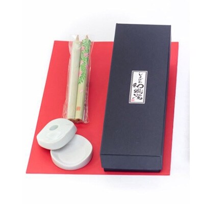 【本多木蝋工業所】絵蝋燭・燭台セット