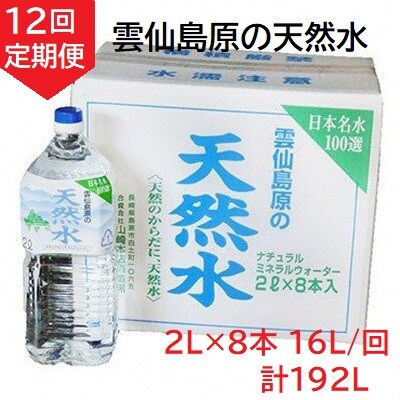 【毎月定期便】山崎本店酒造場 雲仙島原の天然水 2L 8本全12回